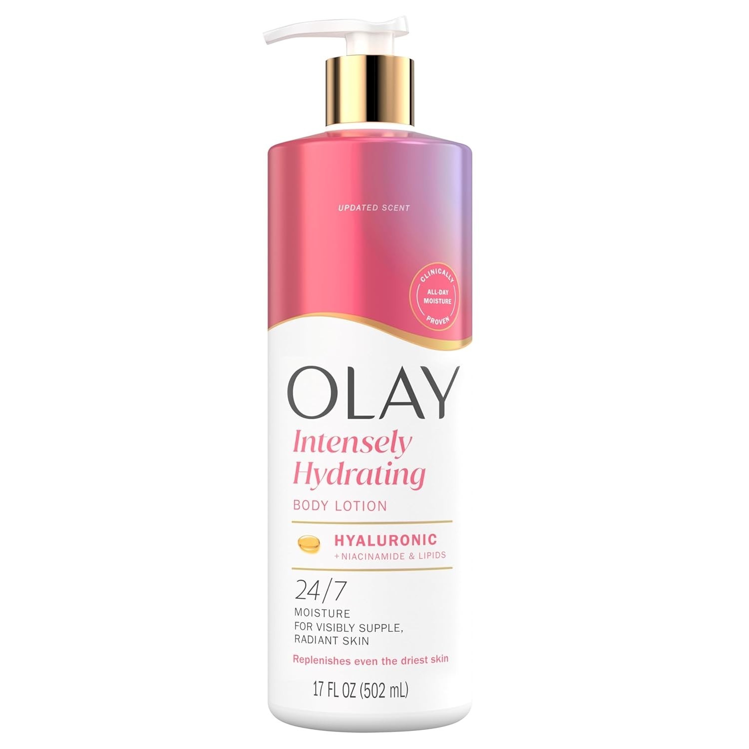 Olay Body Lotion Age Defying & Hydrating with Vitamin C, E & B3, 17 fl oz Pump