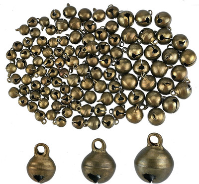 240Pcs 3Sizes Mini Jingle Bell Vintage Bronze Small Elliptical Antique Brass Bel