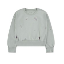 NWT Abercrombie Kids Floral Print Cotton Blend Sweatshirt Aqua Gray Size 15 / 16