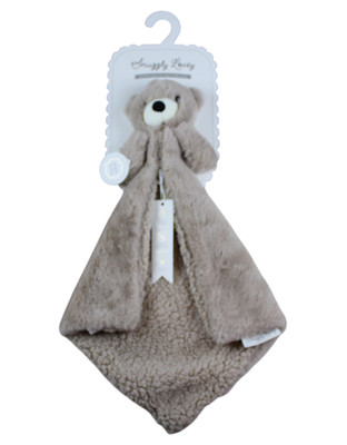 SL Home Fashions Teddy Bear Security Blanket Lovey Brown Plush Baby Oversize NWT