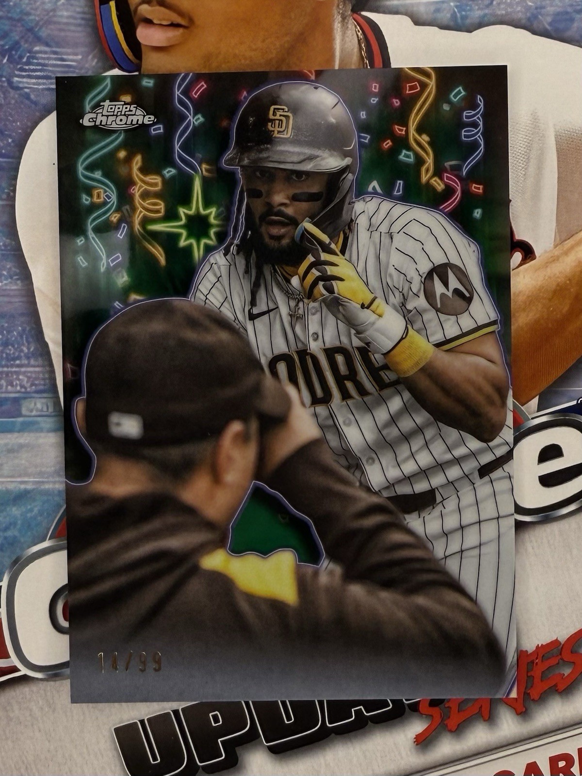 2025 Topps Chrome Update Fernando Tatis Jr. Celebracion Green Refractor #/99