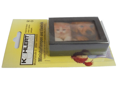 TV Fernseher LED + Batterie beleuchtet  für Puppenhaus Puppenstube Kahlert 49645