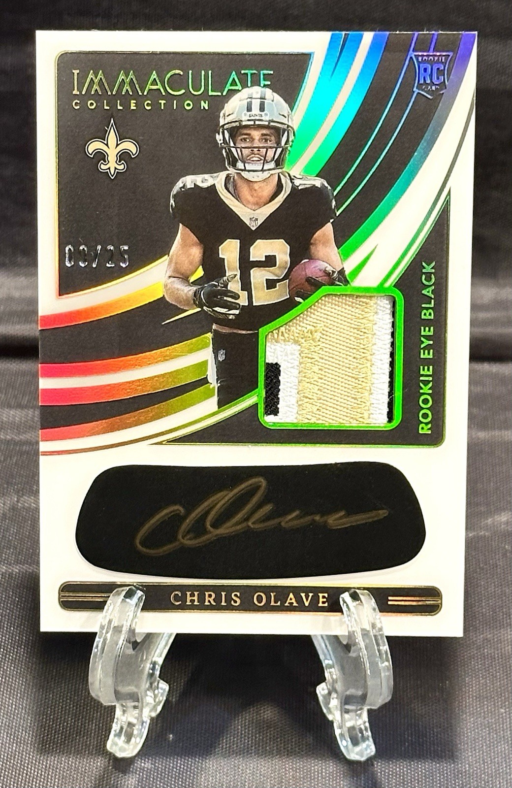 2022 Panini Immaculate CHRIS OLAVE Rookie Patch Auto Eye Black Gold /25