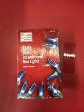 Home Accent Holiday 100 Count Blue Incandescent Mini Lights Set " Steady Lit "