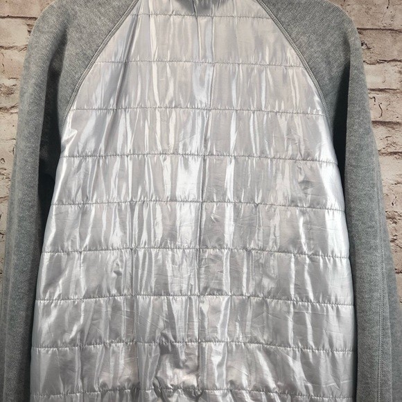 Tommy Baham Aruba silver grey puffer‎ bomber sz L image 5
