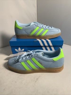 Adidas Gazelle Indoor Clear Sky/Solar Green Schuhe Sneaker Gr. UK 6 Neu Originalverpackt