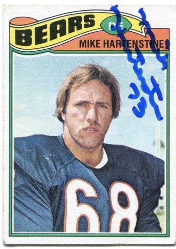 MIKE HARTENSTINE Signed Chicago Bears 1977 Topps Rookie Card #199 SB XX COA