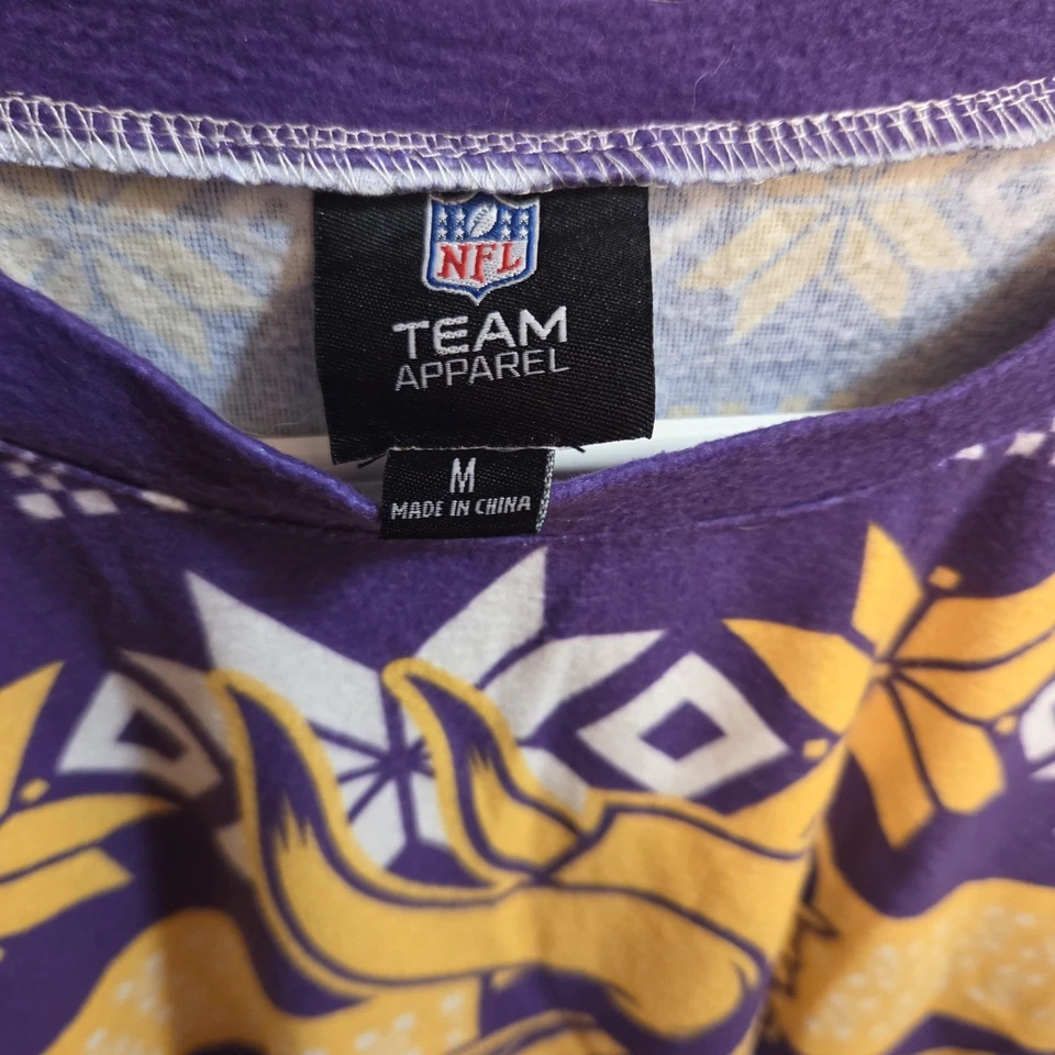 NFL Minnesota Vikings Equipo Logo Navidad Feo Pijama Conjunto Talla Mediana Camisa y Pantalones Foto 3 de 4