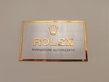 Targhetta Rolex Rivenditore Autorizzato Oro Metallico NUOVA Perfetta