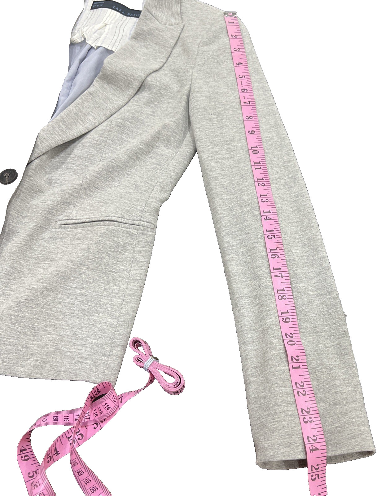 Zara Basic  Gray Jersey Knit Soft Women's Long Sl… - image 9