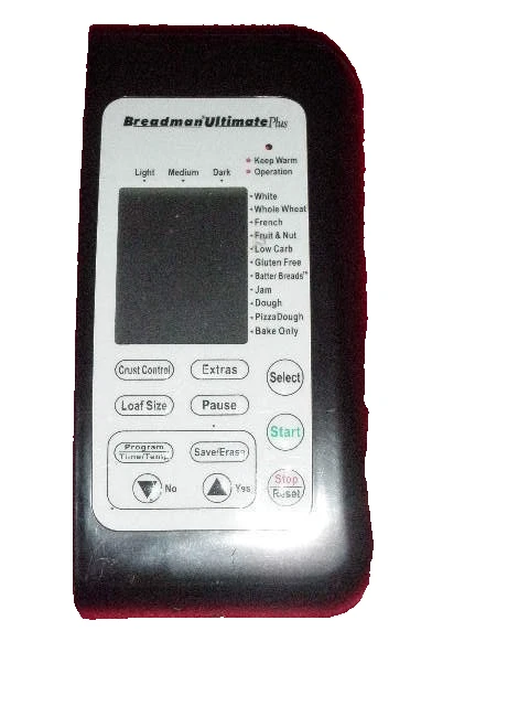 Control Panel + PCB for Breadman Bread Maker Model TR2500BC (3 Rivet Version)