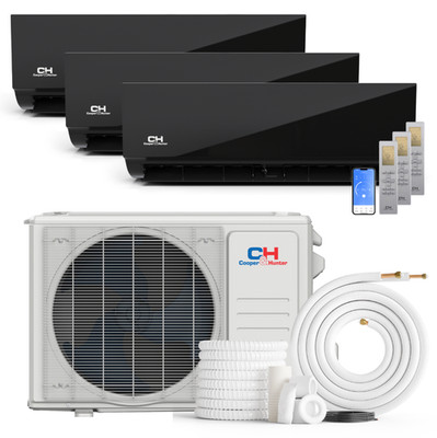 28000 BTU MidNight Tri 3 Zone Mini Split Heat Pump Air Conditioner 12000(x3)