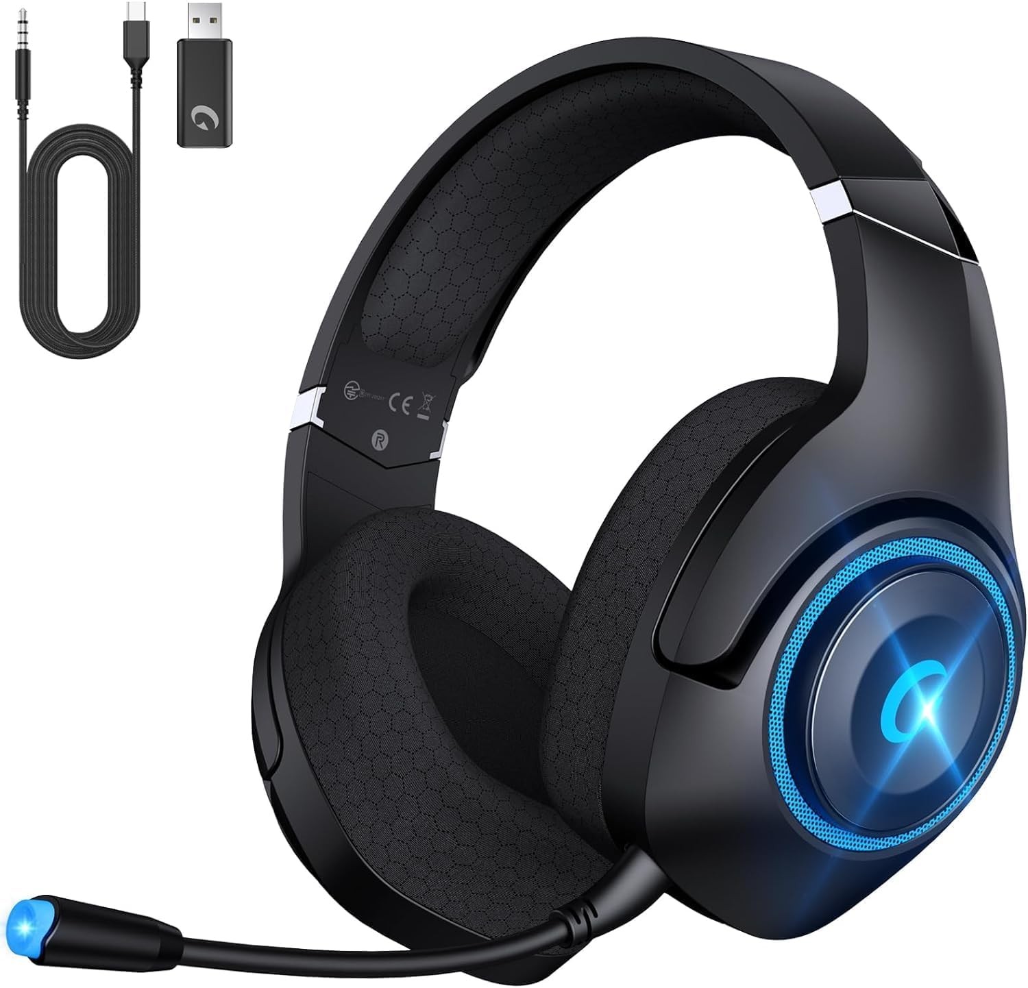 Wireless Gaming Headset for PS5 PS4 with 2.4GHz Noiseless Audio-image