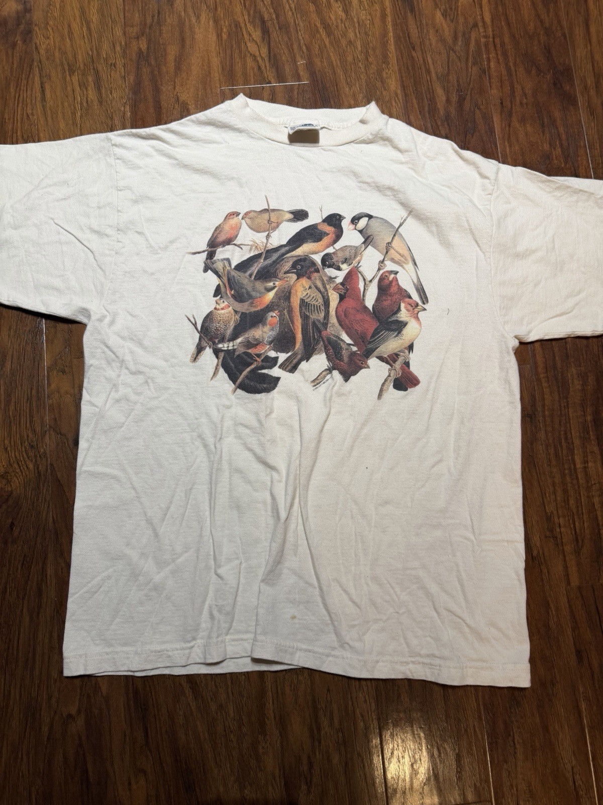 Vintage 1998 Hallmark Marjolein Bastin Birds Of Feeder Nature Shirt XL