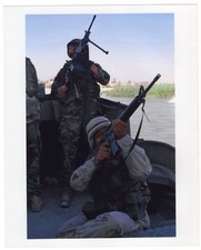2003 671st Engineer Company Passing Under Bridge Baghdad Iraq 8x10 Orig. Photo