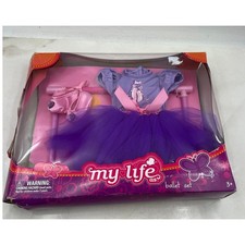 My Life As Ballet Set Doll Clothes Accessories Purple Tutu Leotard Shoes
