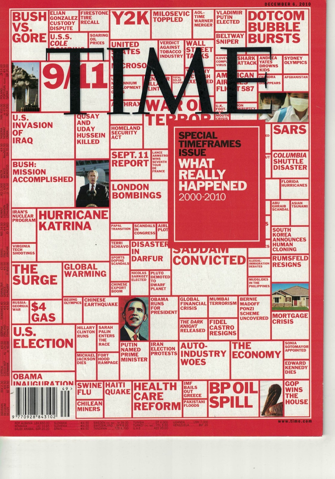 TIME Magazine December 2010 Special Timeframes Issue No Label