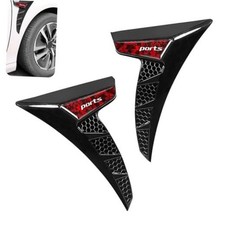 2 PCS Car Fender Side Vent Trim Cover, Custom Sporty Shark Gill 2PCS Red