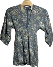 Reformation Paisley Long Sleeve Button Front Mini Dress Size 8 Kimono Plunge