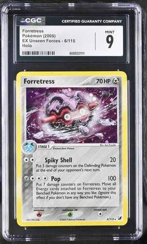 CGC 9 MINT Forretress 2005 EX Unseen Forces 6/115 Holo Pokemon Card
