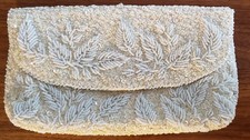 Richere Bag By Walborg Evening Clutch White Beaded Purse Vintage