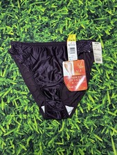 NWT Vintage 90s Vanity Fair Hi-Cut Brief Panties Sz 6 Purple Nylon Lace Bikini