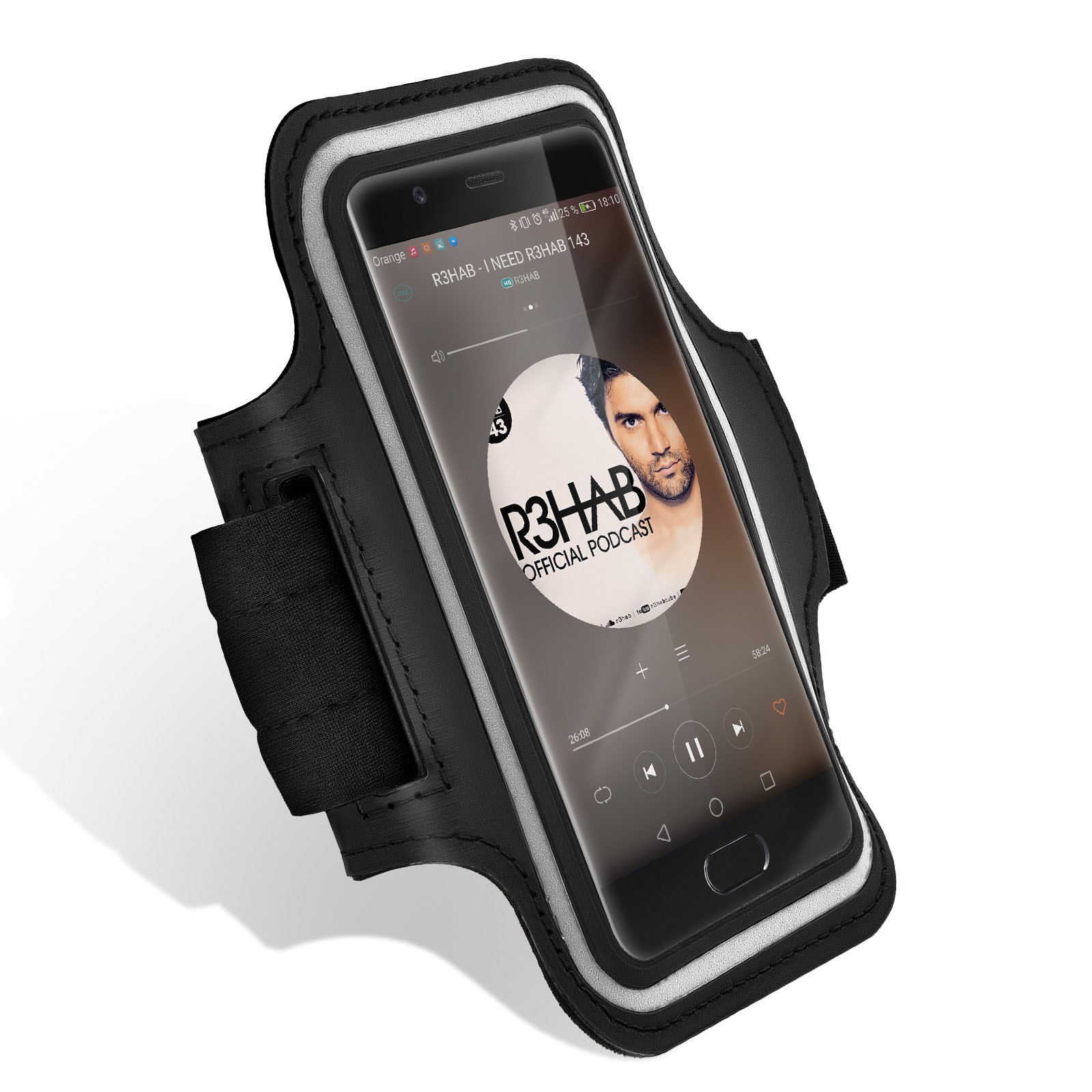 Brassard sport smartphone 5.2 néoprène tactile noir pour téléphone