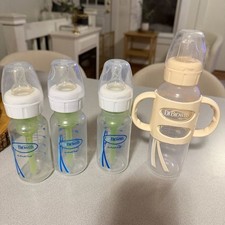 Dr Browns baby bottle set Bundle 4oz  8oz Level 1 Nipples Anti-Colic Handle