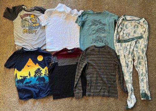 Lot of 8 Boys Cat&Jack, EddieBawer, Oshkosh Shirt Long 10-12Youth 10-12years old
