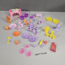 Barbie Kitchen Accessories Plates Cups Pots Pans Lot for 11  12" Dolls 52 Piece