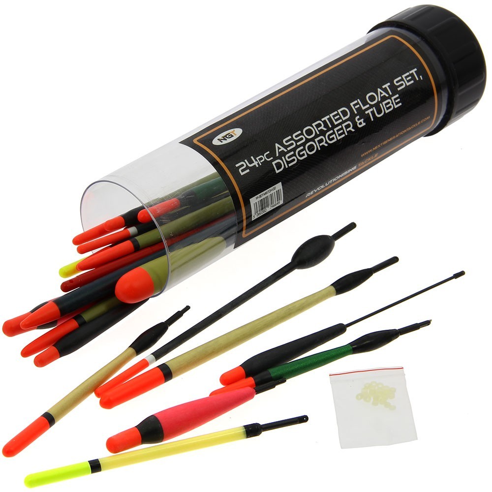 NGT 24pc Assorted Float Set With Rubbers & Disgorgers Carp coarse Fishing Tackle - Image 5
