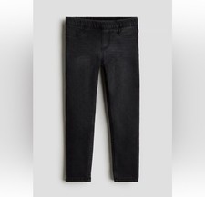  NWT H M m, size 8-9, black denim leggings