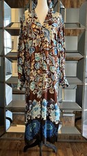 Alexis Vah Midi Dress Blue Brun Blossom SZ XS New With Tags