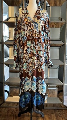 Alexis Vah Midi Dress Blue Brun Blossom SZ XS New With Tags