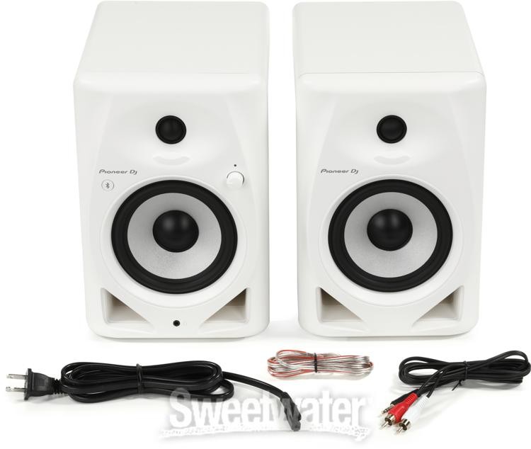Pioneer DJ DM-50D-BT-W 5-inch Desktop Active Monitor Speaker Pair with Bluetooth