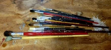 Lot Of 16 Vintage Artist Paint Brushes Prang Robert Simmons Craftint Duro Art ++
