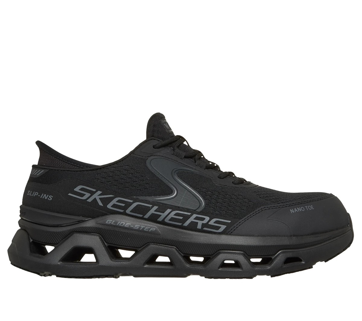 Skechers Shoes Work Men's Slip Ins Black Glide Memory foam Slip