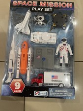 NASA Space Mission Play Set 9 Pieces Shuttle Rocket Astronaut Endeavour Truck
