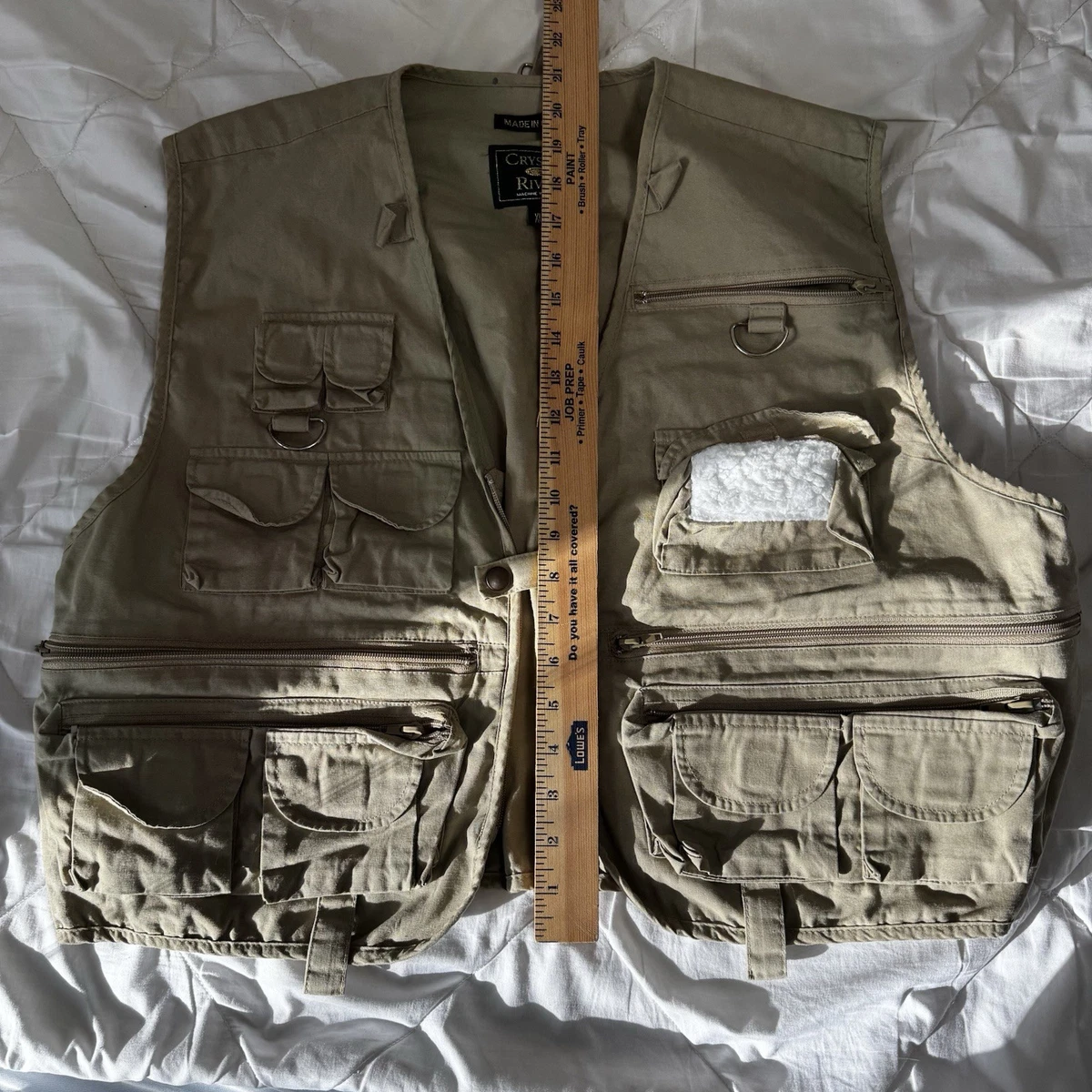 Gilet Homme Crystal River Beige Taille L - Léger Avec Poches, Style Militaire, Pour Voyage