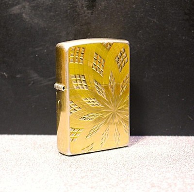 Zippo Diamond Cut Spiral 24K Gold Plated Lighter 2014 Gebraucht