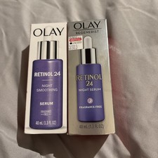 Olay Retinol 24 Night Smoothing Serum 1.3oz Fragrance Free NIB LOT of 2 NEW