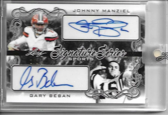 2020 Leaf Signature Series Sports JOHNNY MANZIEL GARY BEBAN Black 1/1 Autograph