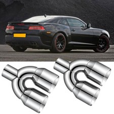 For Chevy Camaro Ss Zl1 2010-2023 2pcs 2.5inlet 3.5outlet Dual Exhaust Tip For Chevy Camaro Ss Zl1 2010-2023 2pcs 2.5inlet 3.5outlet Dual Exhaust Tip