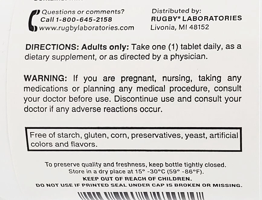 Rugby Vitamina B6 - 100 mg - 100 Comprimidos - Paquete de 3 - Fecha de caducidad 02-2027 Foto 3 de 3