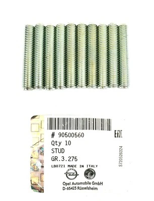 10x Originale Opel Stehbolzen M8 Abgaskrümmer Astra, Vectra B, Corsa - 90500560 - Bild 1 von 4