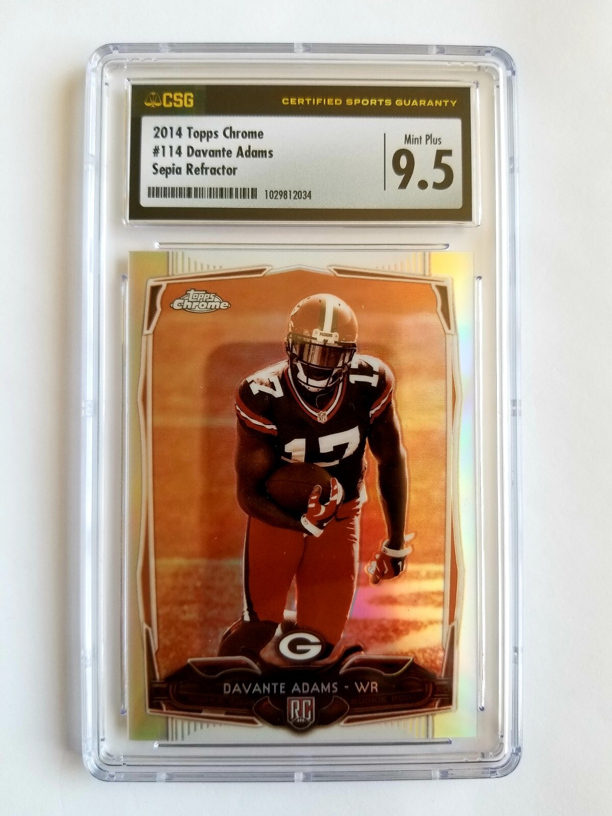 2014 TOPPS CHROME SEPIA REFRACTOR DAVANTE  ADAMS RC! 17/99! 1/1! JERSEY #!