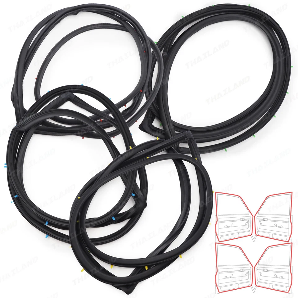 Set 4 Door Rubber Seal Weatherstrip For Suzuki Vitara 4 Door 1991 - 1998 - Image 2 of 4