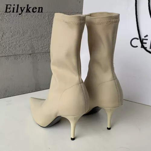 Damen-Stiefeletten sexy spitz zulaufend hohe Absätze modische weibliche Socken Pumps Schuhe - - Bild 20 von 27
