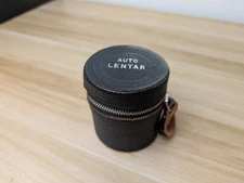 Vintage Auto Lentar Hard Lens Case 2" x 2.25” Leather Pouch