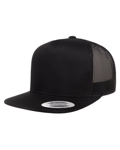 Yupoong 6006 YP Classics 5-Panel Trucker Hat Mesh Back Snapback Flat Bill Cap